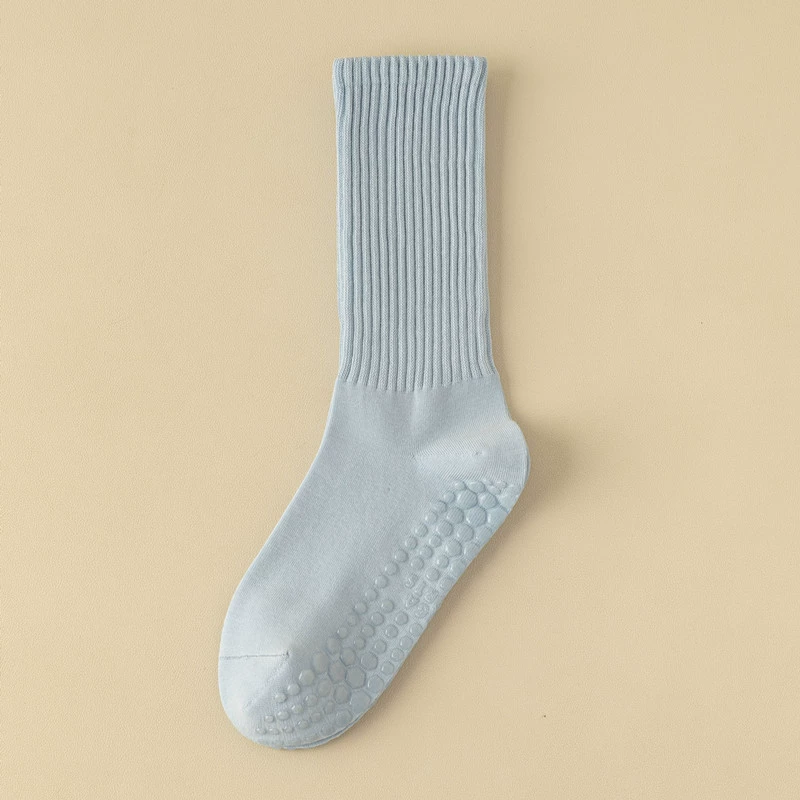 Crystorax | Solid Color Non-Slip Mid-Calf Yoga Socks for Women, Lightweight Spring and Autumn Pilates Fitness Socks