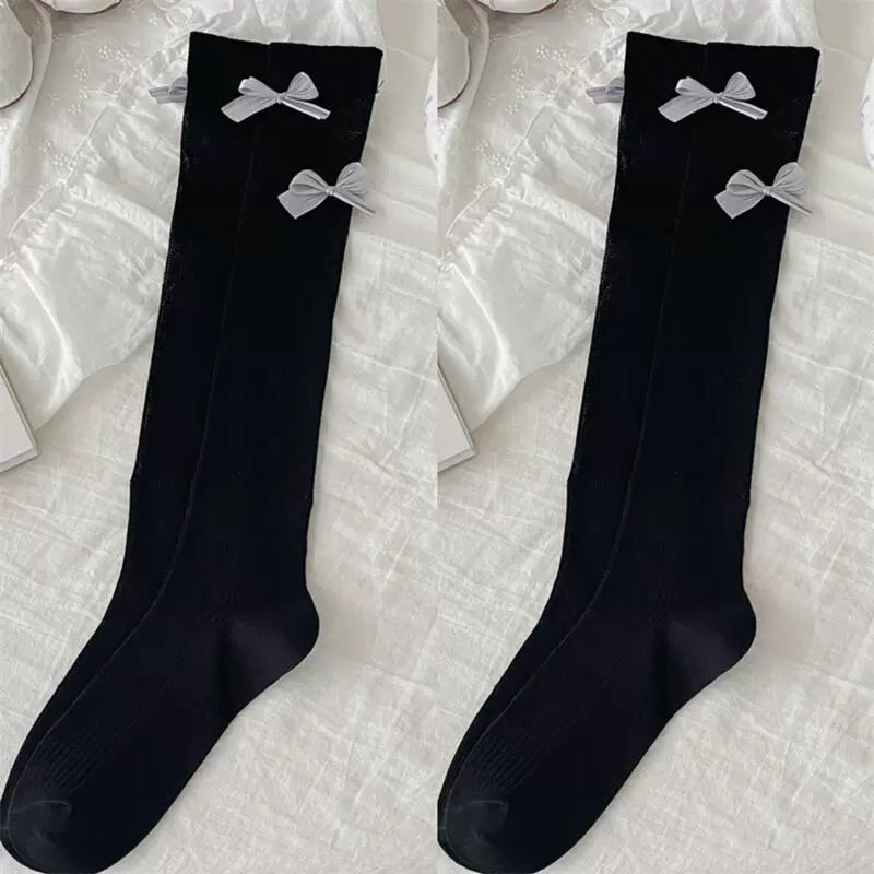 Crystorax | Women’s Ballet Bow Calf Socks with Lightweight Knit