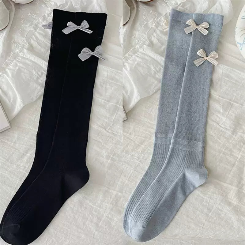 Crystorax | Women’s Ballet Bow Calf Socks with Lightweight Knit