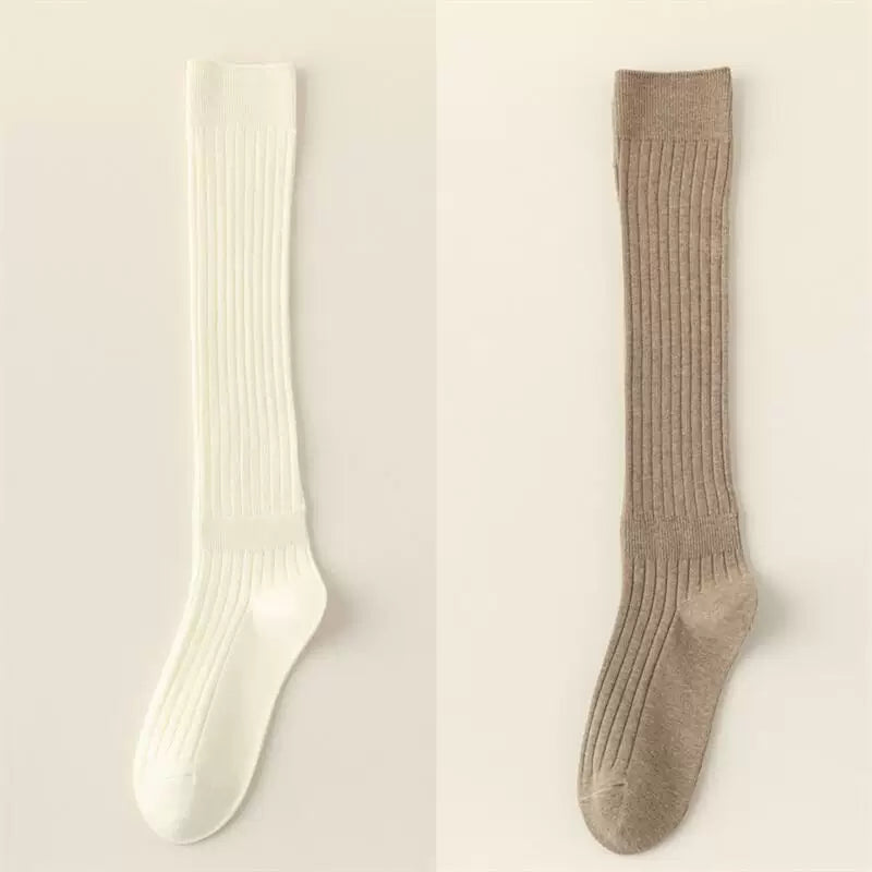 Crystorax | Knee-Length Striped Socks for Women with Lightweight Knit