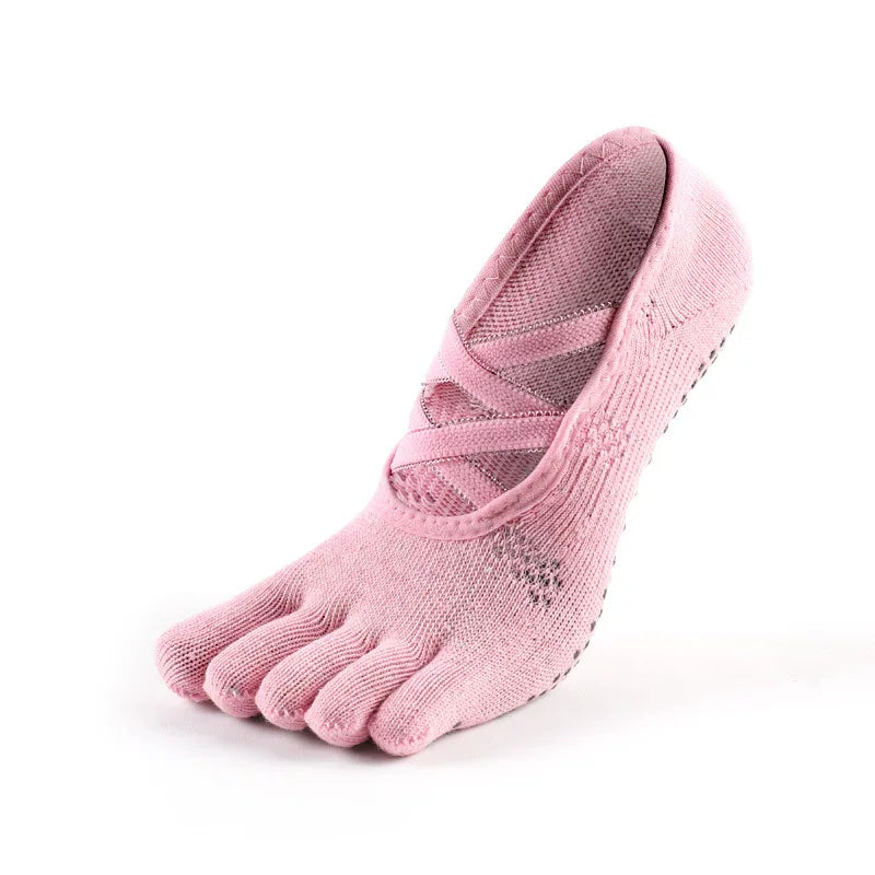 Crystorax | Five-Toe Non-Slip Yoga Socks for Women, Lightweight Summer Pilates and Dance Socks for Indoor Fitness
