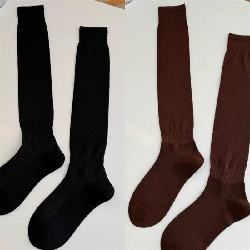 Crystorax | Solid Color Knee-Length Socks for Women with Relaxed Fit