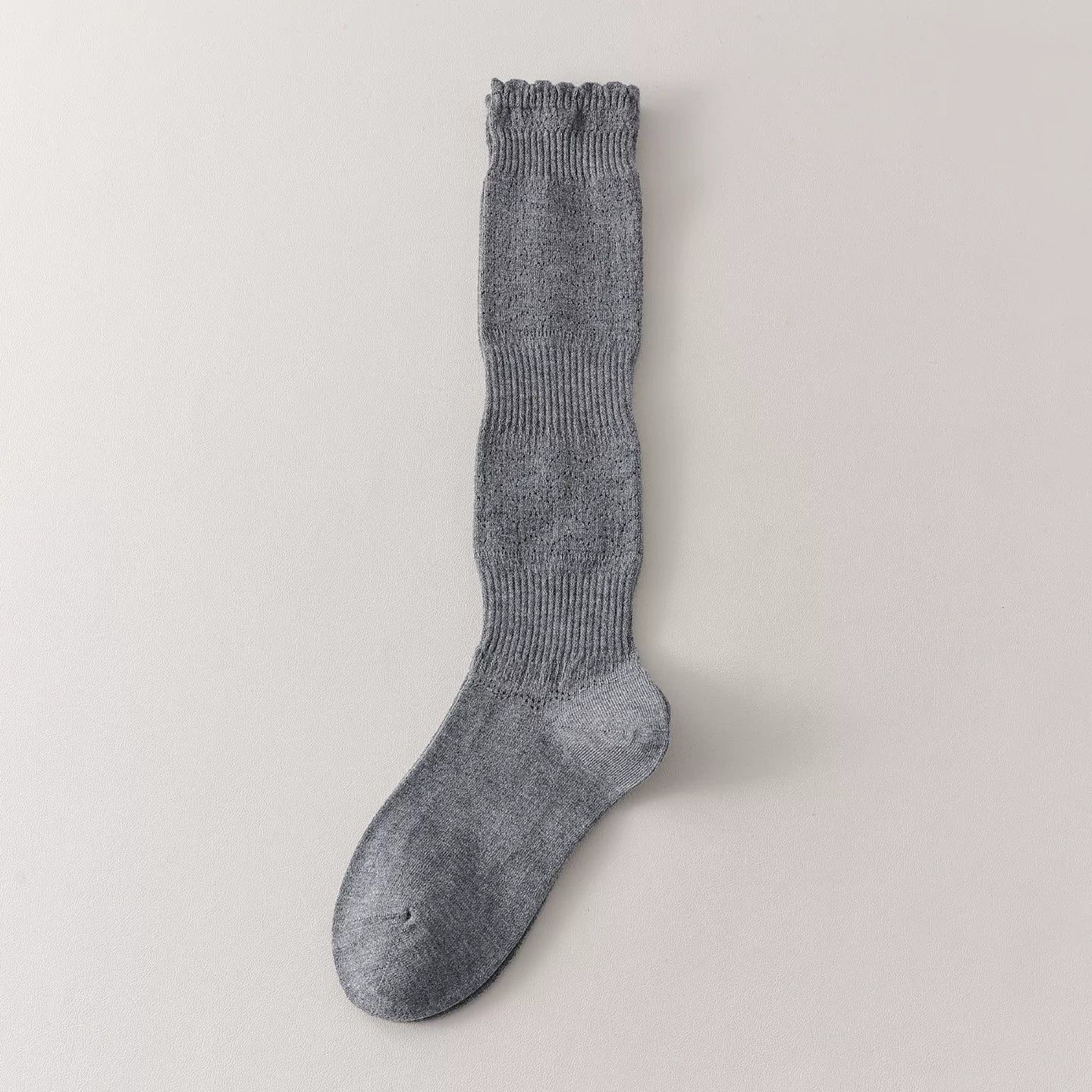Crystorax | Women’s Merino Wool Calf Socks with Lace Knit Detail