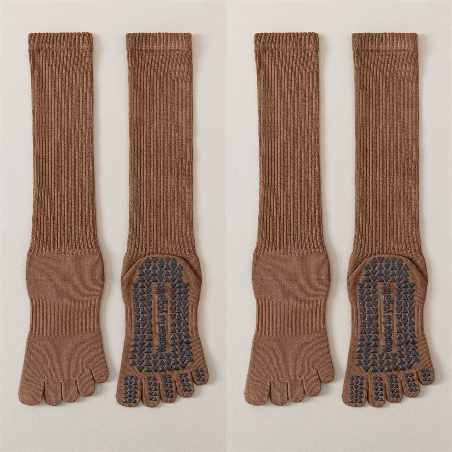 Crystorax | Women’s Five-Finger Yoga Socks with Mid-Calf Length