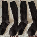 Crystorax | Warm Velvet Diamond Knit Mid-Calf Socks for Women, Korean Retro Pile Socks for Autumn and Winter