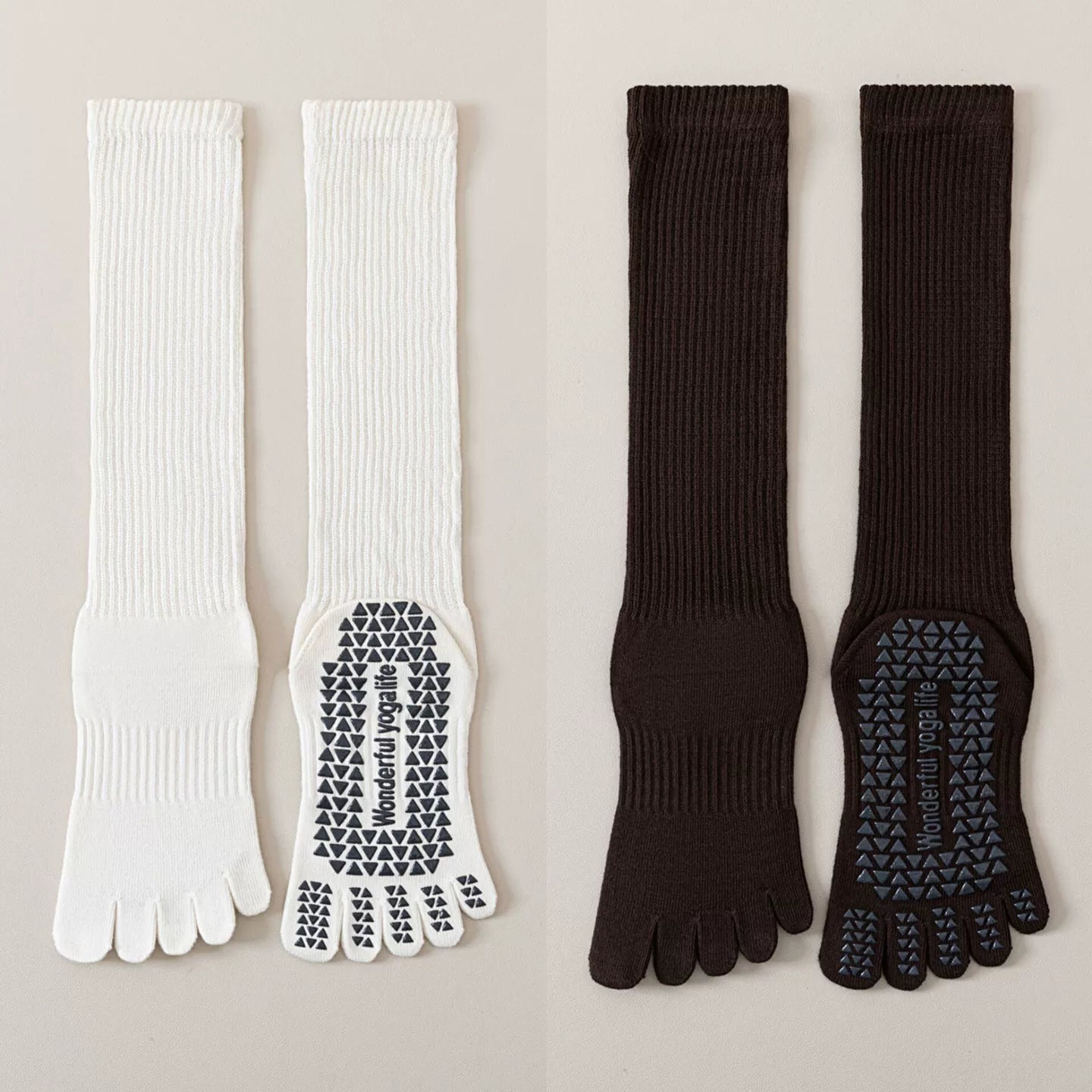 Crystorax | Women’s Five-Finger Yoga Socks with Mid-Calf Length