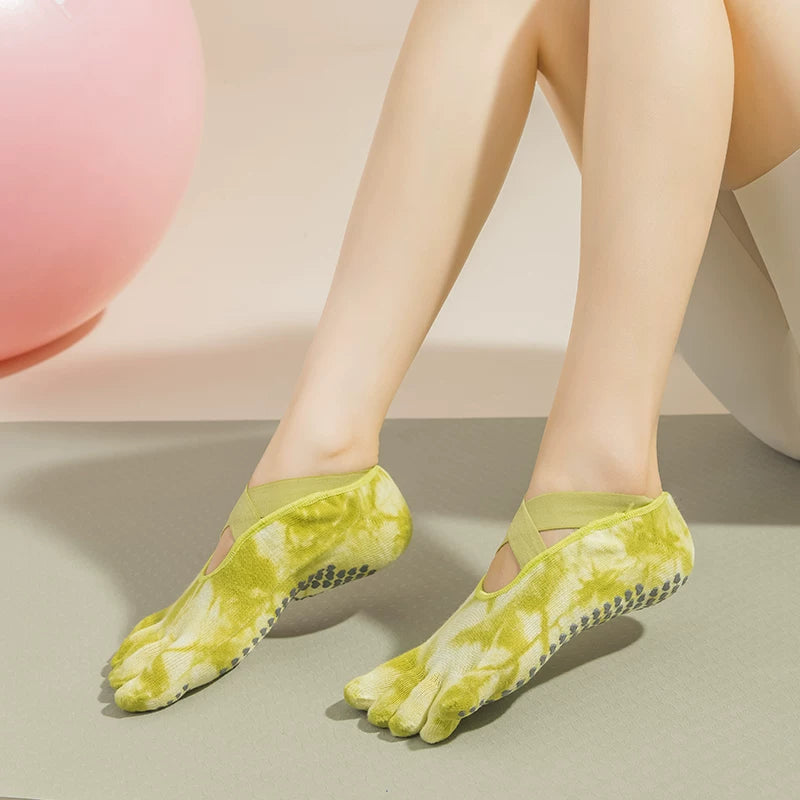 Crystorax | Five-Toe Non-Slip Yoga Socks for Women, Lightweight Summer Pilates Split-Toe Socks for Indoor Fitness