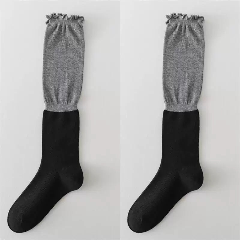 Crystorax | Women’s Lace-Trim Calf Socks for Spring and Summer Wear