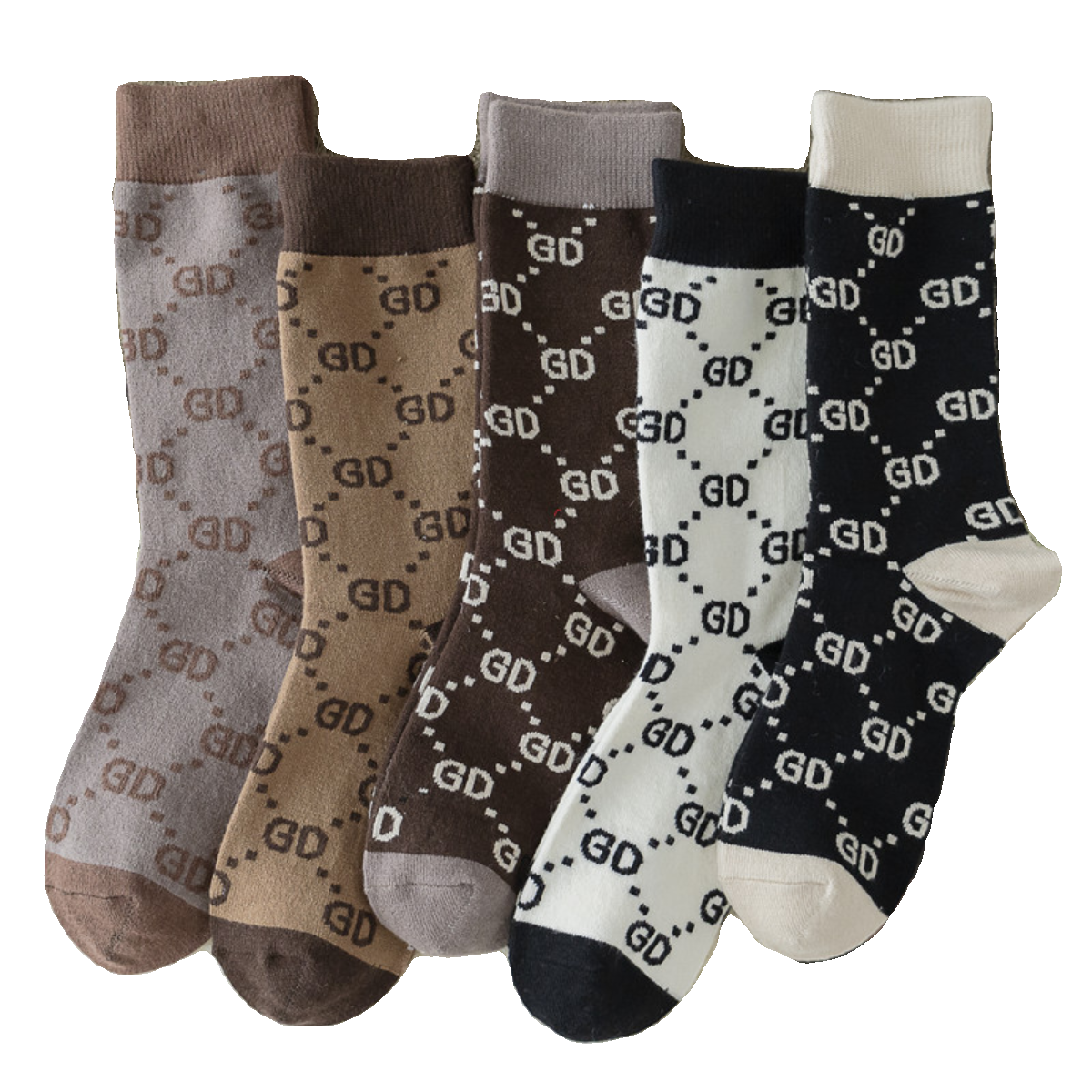 Crystorax | 5 Pairs Women’s Thick Mid-Calf Socks for Winter Wear