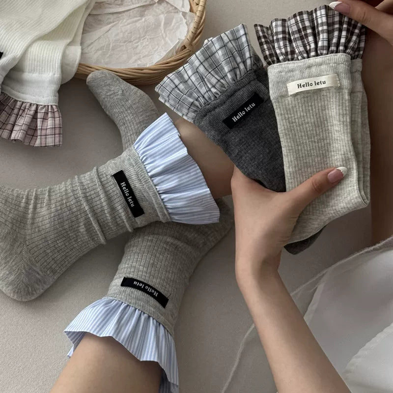 Crystorax | Long Mid-Calf Socks for Women with Cushioned Pile Texture  Description