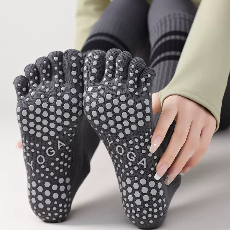 Crystorax | Five-Toe Yoga Socks for Women with Long Calf Length