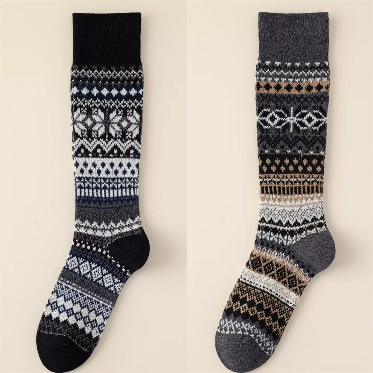 Crystorax | Women’s Cotton Calf Socks with Double-Knit Structure