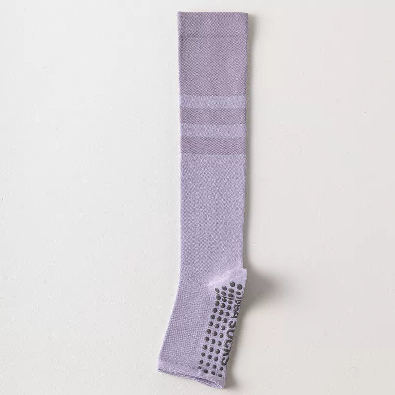 Crystorax | Open-Toe Non-Slip Yoga Mid-Calf Socks for Women, Pilates and Fitness Socks for Spring and Autumn