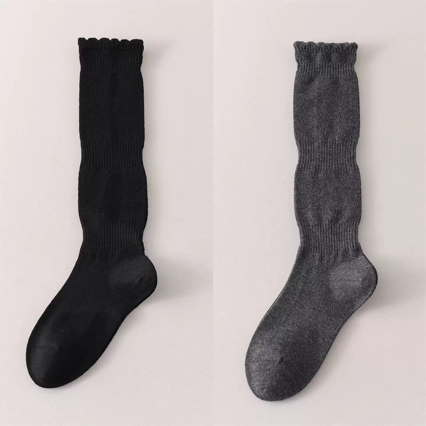 Crystorax | Women’s Merino Wool Calf Socks with Lace Knit Detail