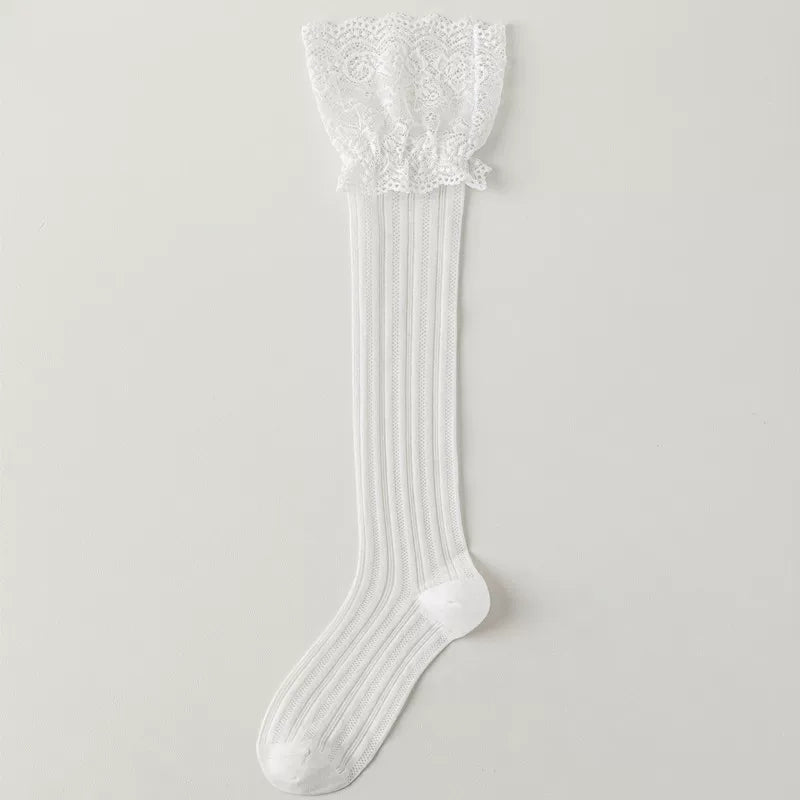 Crystorax | Women’s Lace Calf Socks with Lightweight Cotton Knit