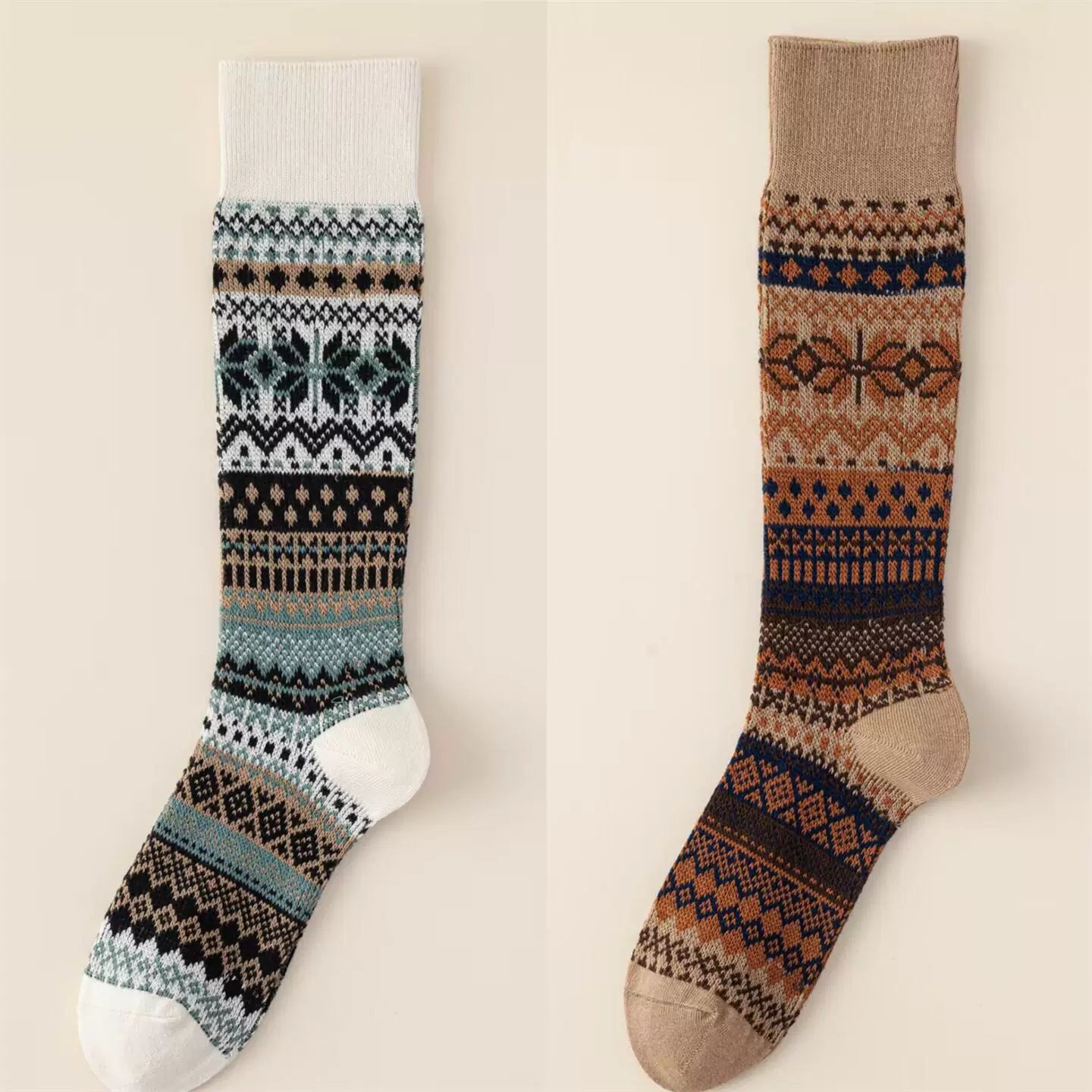 Crystorax | Women’s Cotton Calf Socks with Double-Knit Structure