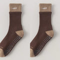 Crystorax | Thick Terry Mid-Calf Yoga Socks for Women, Non-Slip Cotton Pilates Socks for Autumn and Winter Indoor Fitness
