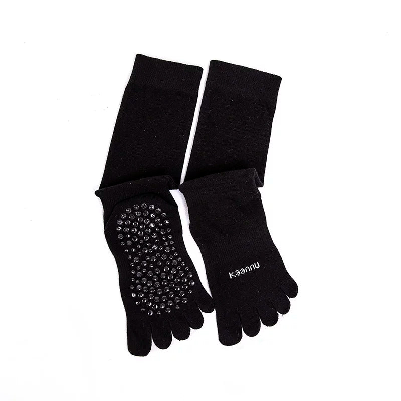 Crystorax | Split-Toe Cotton Yoga Socks for Women, Long Tube Mid-Calf Socks for Spring and Autumn Indoor Fitness