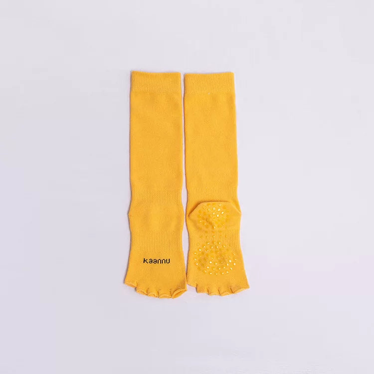 Crystorax | Split-Toe Cotton Yoga Socks for Women, Long Tube Mid-Calf Socks for Spring and Autumn Indoor Fitness