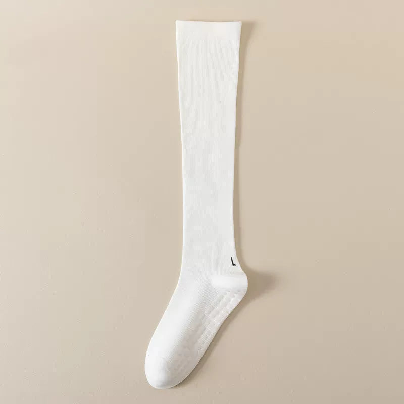 Crystorax | Non-Slip Mid-Calf Yoga Socks for Women, Long Tube Pilates and Dance Socks for Fitness Training