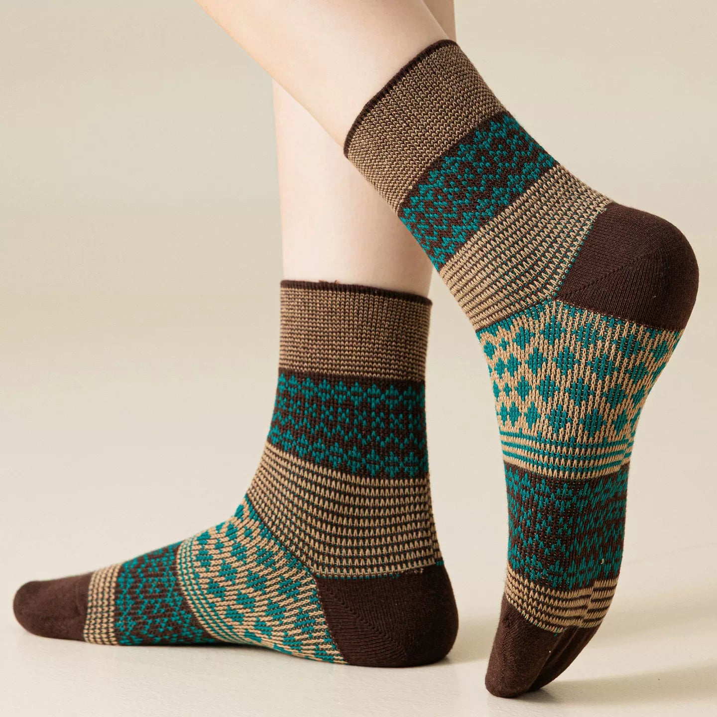 Crystorax | Cotton Mid-Calf Pile Socks for Women in Cool Weather