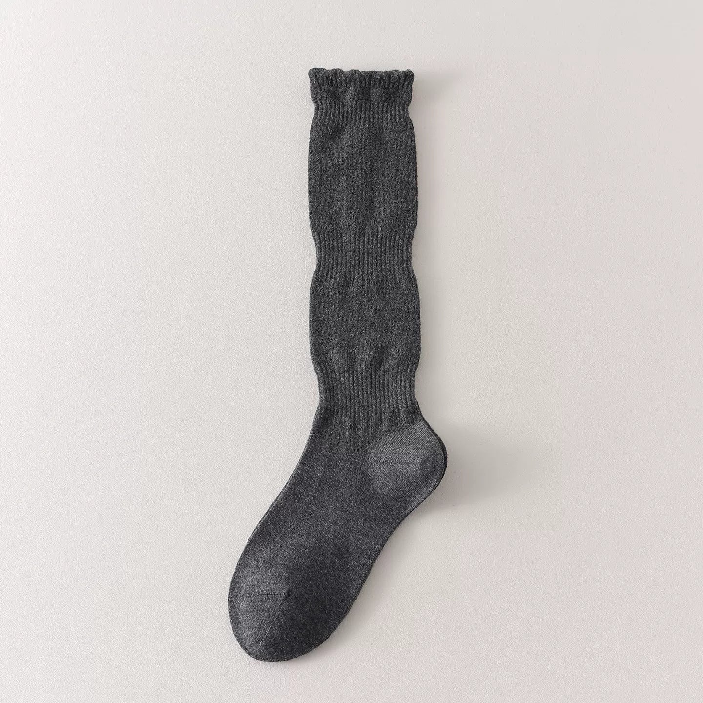 Crystorax | Women’s Merino Wool Calf Socks with Lace Knit Detail