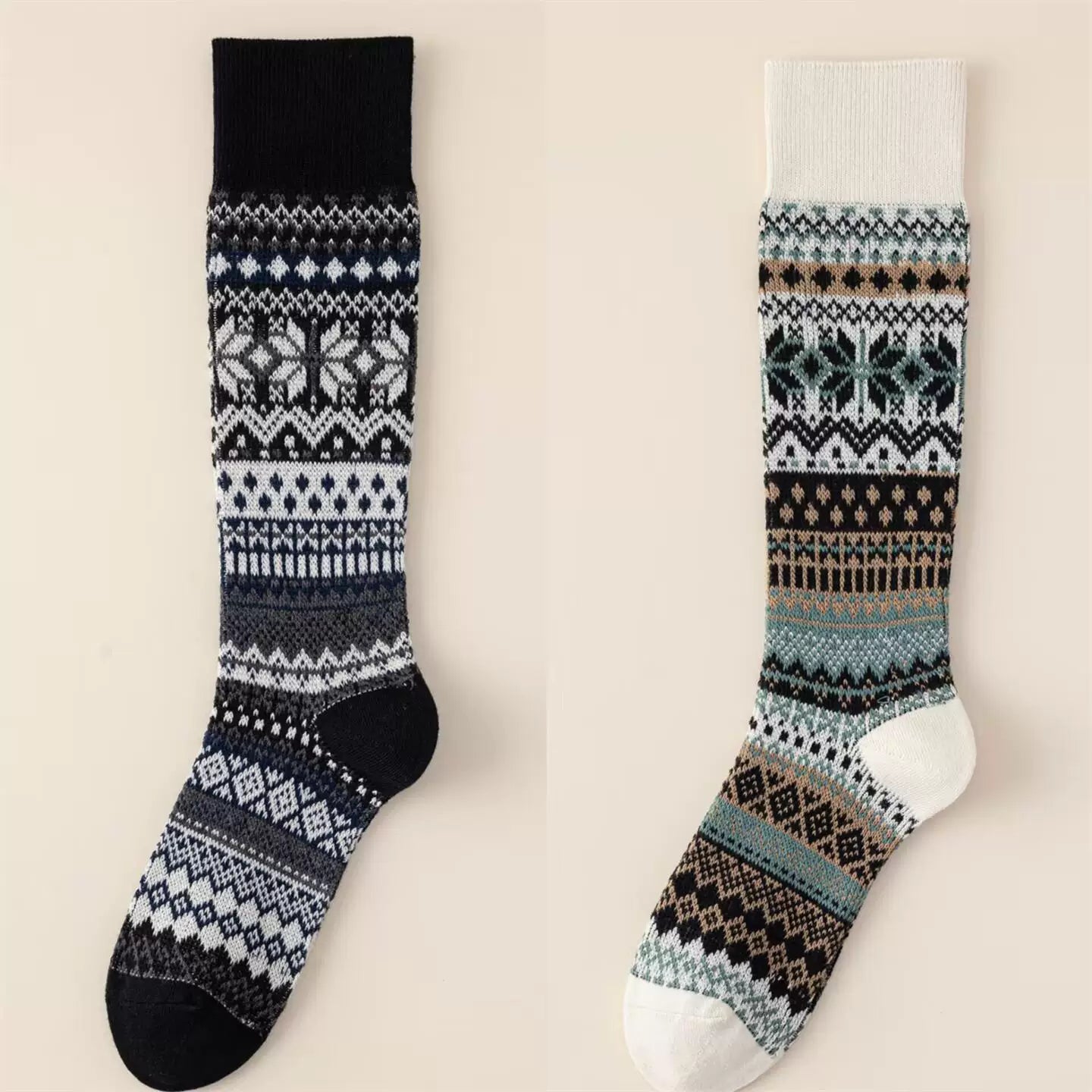 Crystorax | Women’s Cotton Calf Socks with Double-Knit Structure