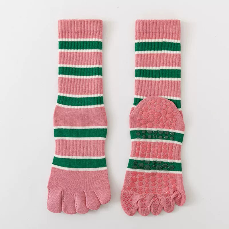 Crystorax | Women’s Five-Finger Yoga Socks with Mid-Calf Coverage