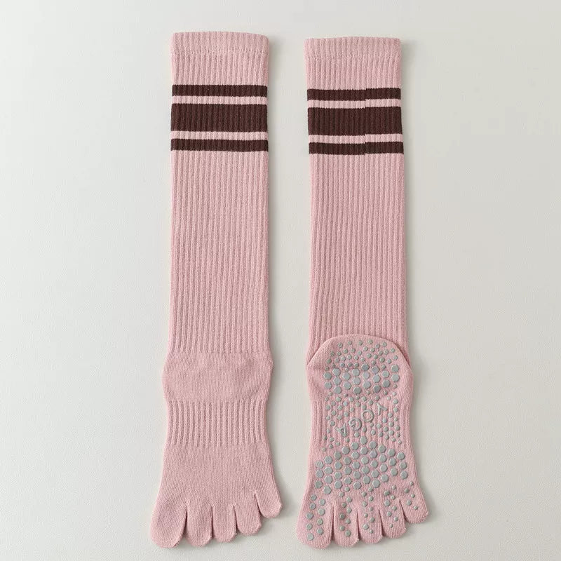 Crystorax | Five-Toe Yoga Socks for Women with Long Calf Length
