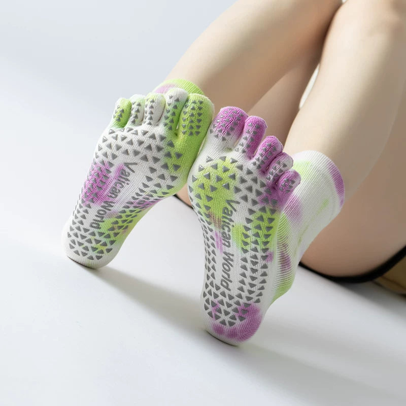 Crystorax | Non-Slip Split-Toe Mid-Calf Yoga Socks for Women, Warm Pilates Socks for Winter Indoor Fitness