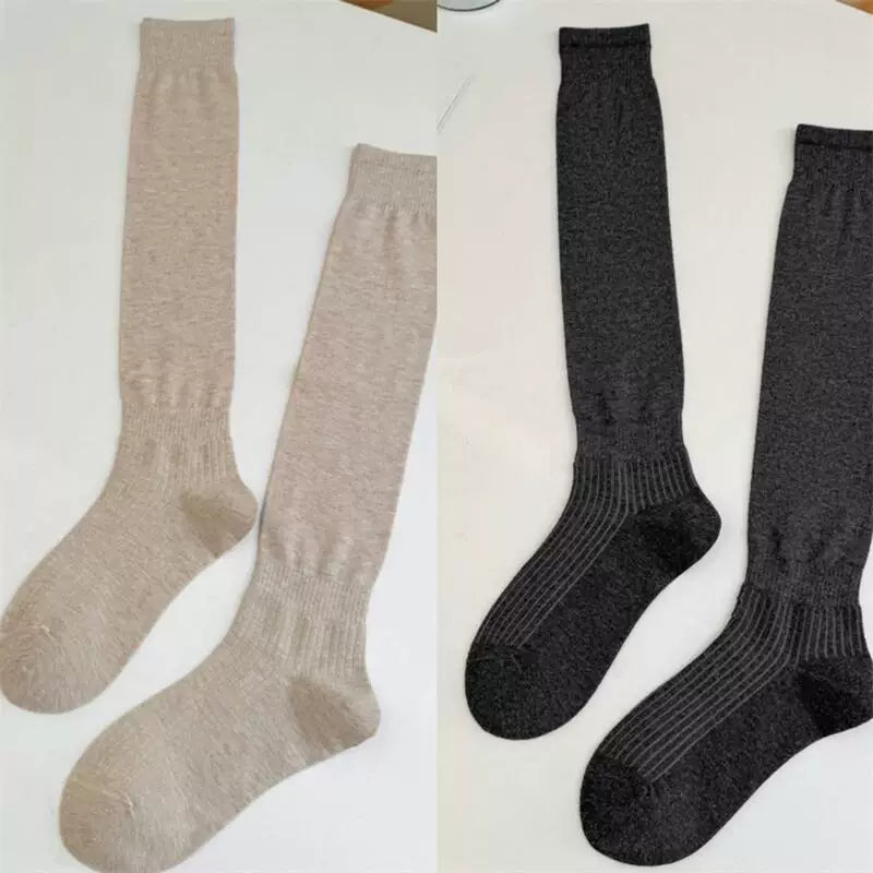 Crystorax | Solid Color Knee-Length Socks for Women with Relaxed Fit