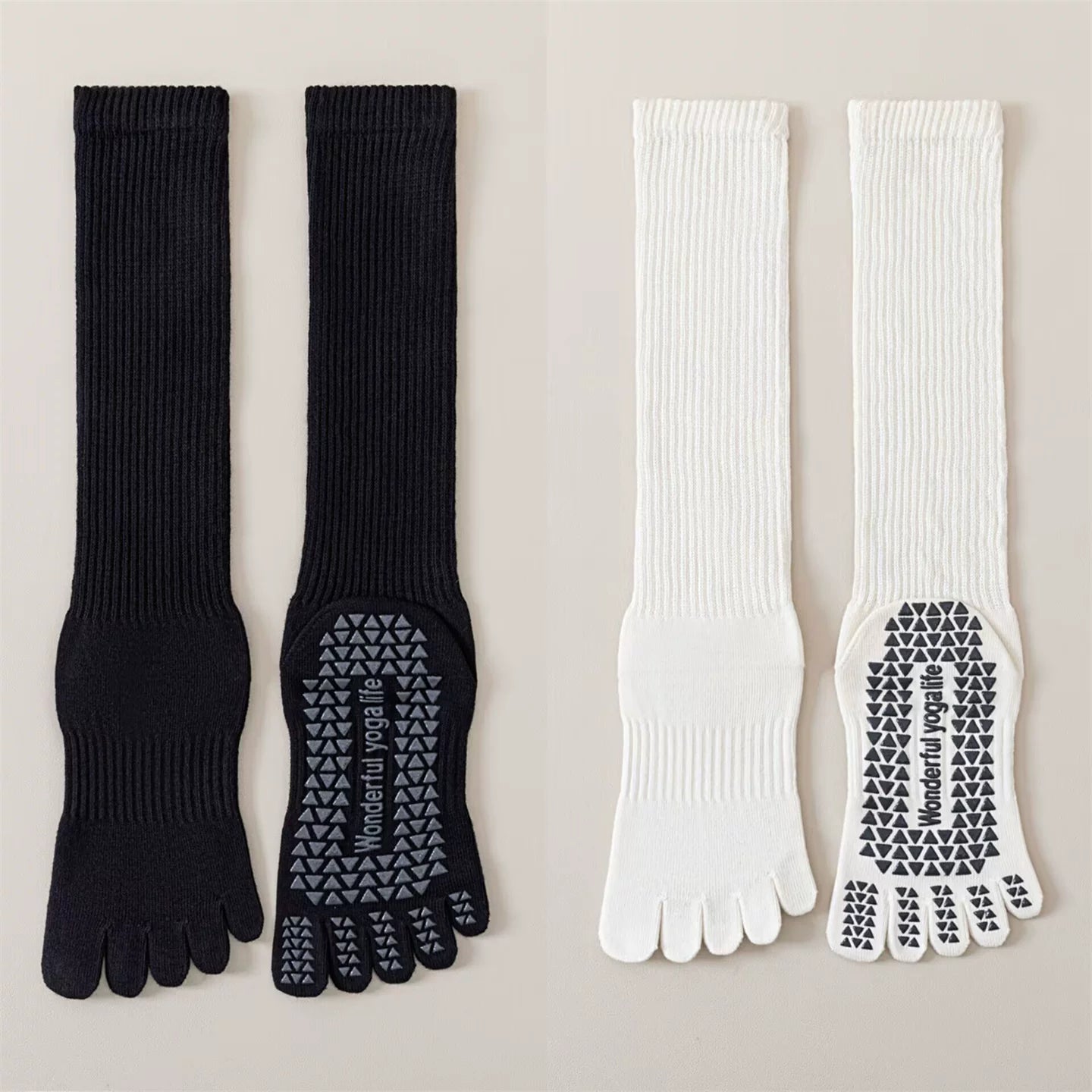 Crystorax | Women’s Five-Finger Yoga Socks with Mid-Calf Length