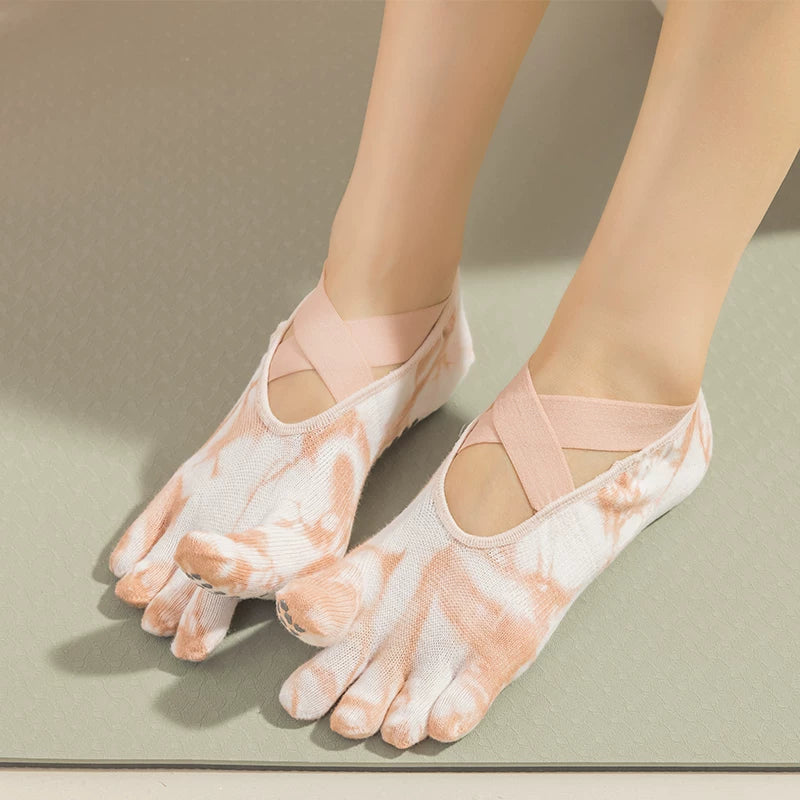 Crystorax | Five-Toe Non-Slip Yoga Socks for Women, Lightweight Summer Pilates Split-Toe Socks for Indoor Fitness