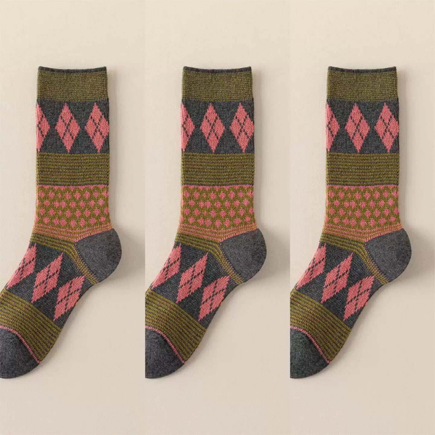 Crystorax | Women’s Mid-Calf Pile Socks for Spring and Autumn Wear