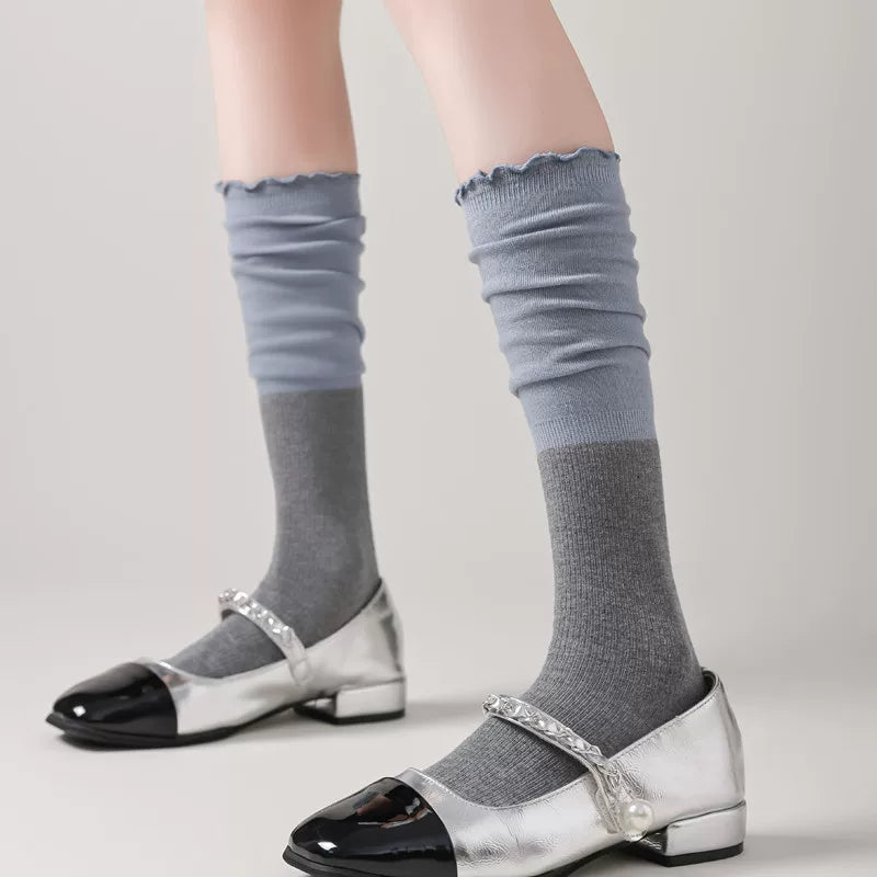 Crystorax | Women’s Lace-Trim Calf Socks for Spring and Summer Wear