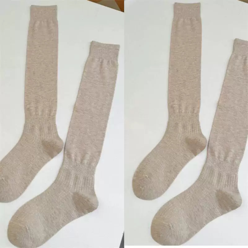 Crystorax | Solid Color Knee-Length Socks for Women with Relaxed Fit