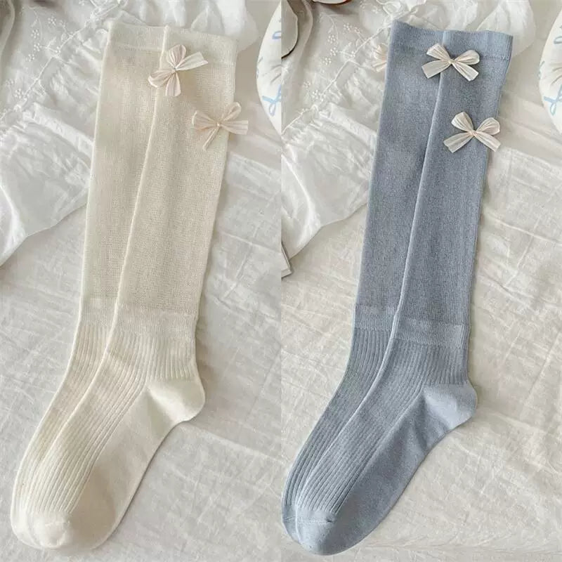 Crystorax | Women’s Ballet Bow Calf Socks with Lightweight Knit