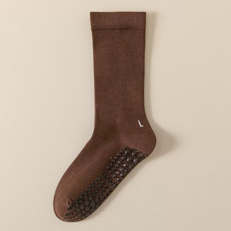 Crystorax | Non-Slip Mid-Calf Yoga Socks for Women, Long Tube Pilates and Dance Socks for Fitness Training