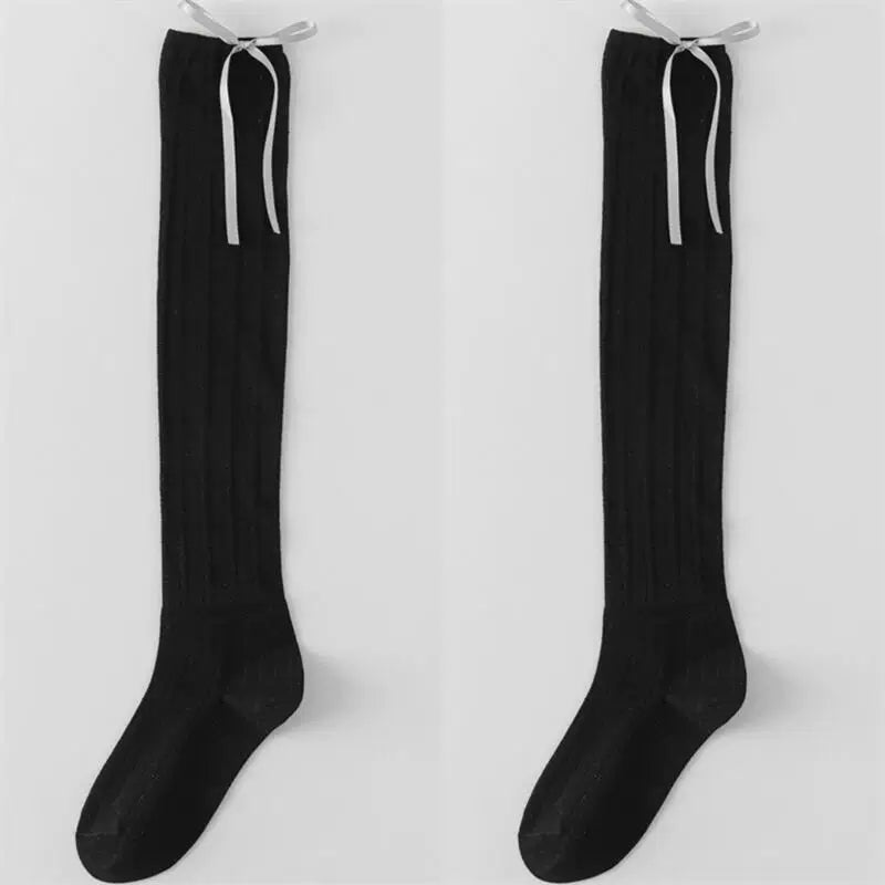 Crystorax | Lightweight Sheer Calf Socks with Bow Detail for Women