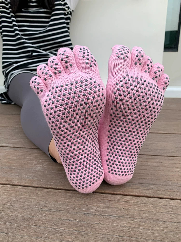 Crystorax | Five-Toe Non-Slip Yoga Socks for Women, Lightweight Summer Pilates and Dance Socks for Indoor Fitness