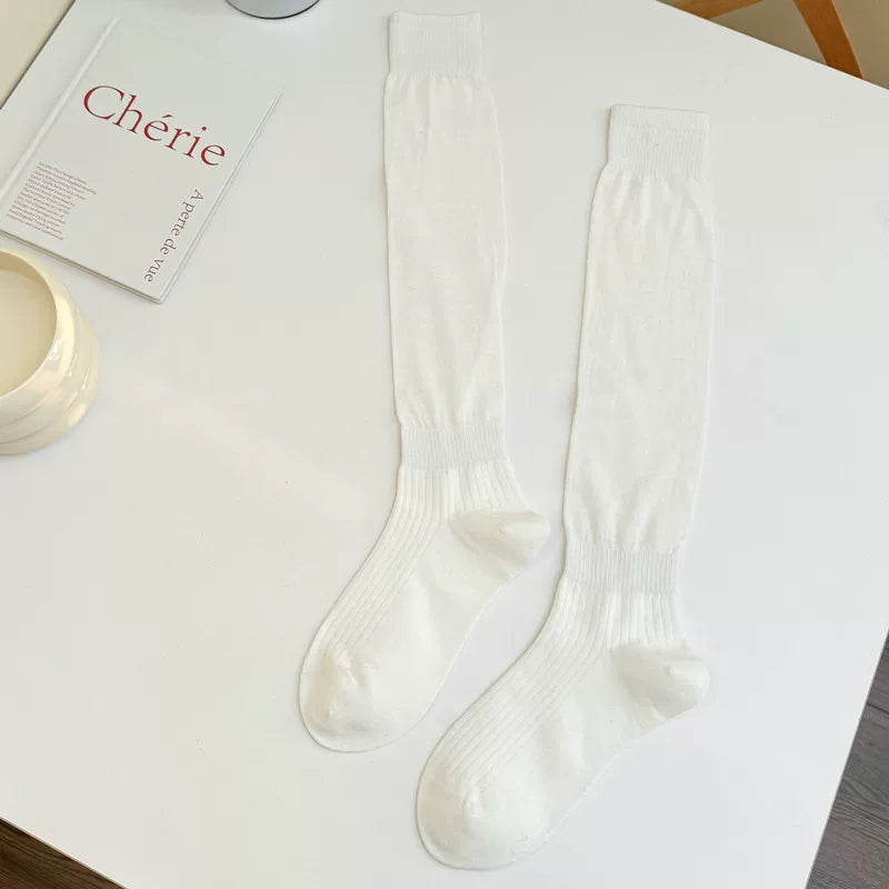 Crystorax | Solid Color Knee-Length Socks for Women with Relaxed Fit