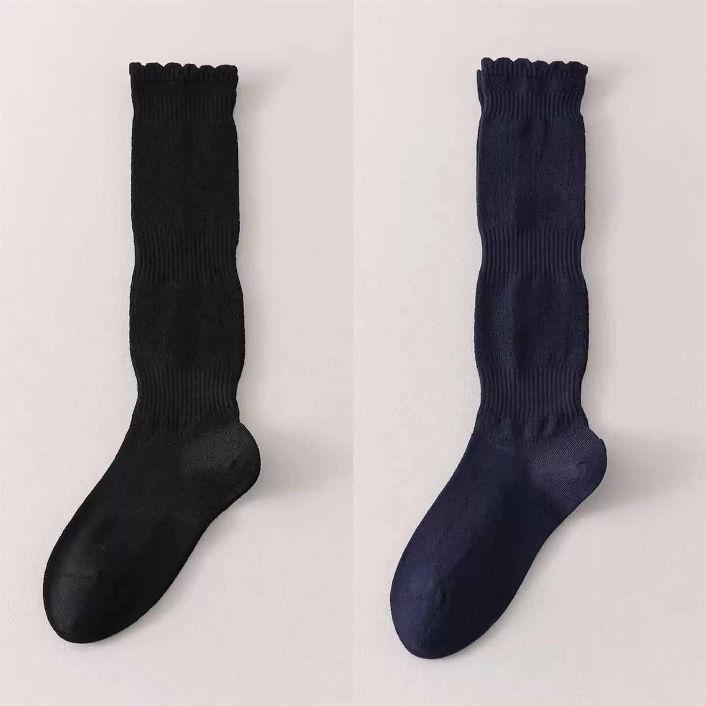 Crystorax | Women’s Merino Wool Calf Socks with Lace Knit Detail