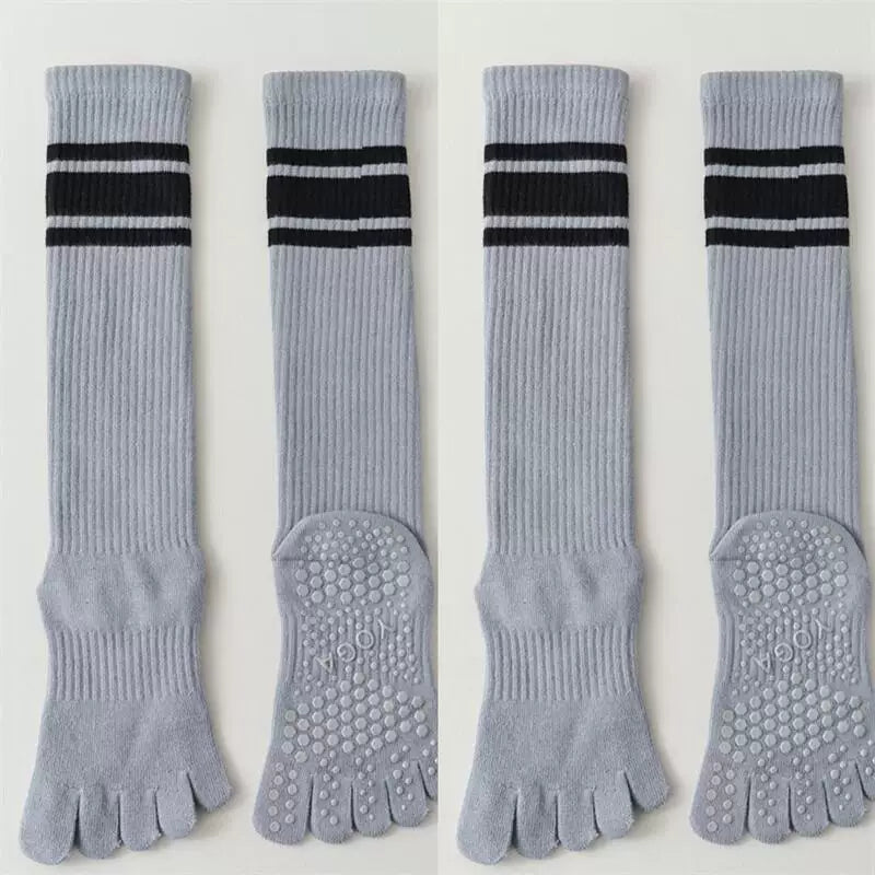 Crystorax | Five-Toe Yoga Socks for Women with Long Calf Length