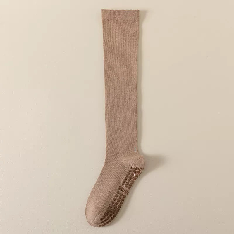Crystorax | Non-Slip Mid-Calf Yoga Socks for Women, Long Tube Pilates and Dance Socks for Fitness Training