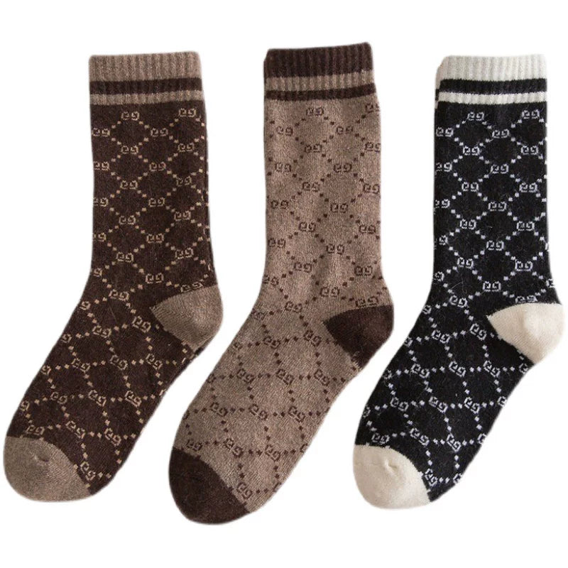 Crystorax | Warm Cotton-Blend Mid-Calf Socks for Women Cold Weather Wear