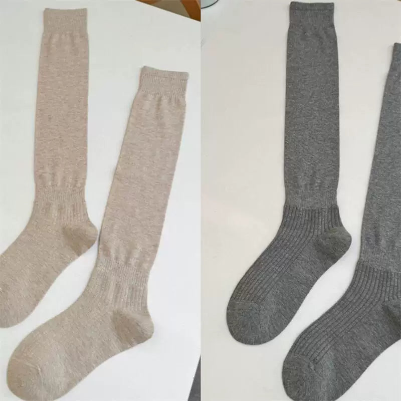 Crystorax | Solid Color Knee-Length Socks for Women with Relaxed Fit