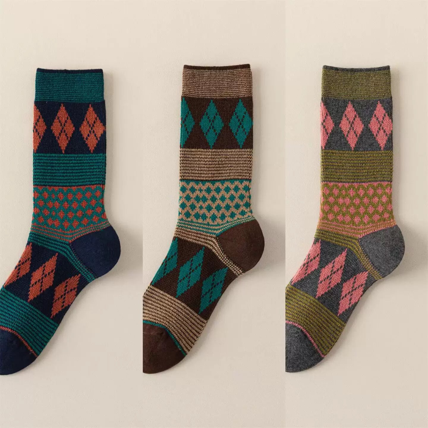 Crystorax | Women’s Mid-Calf Pile Socks for Spring and Autumn Wear