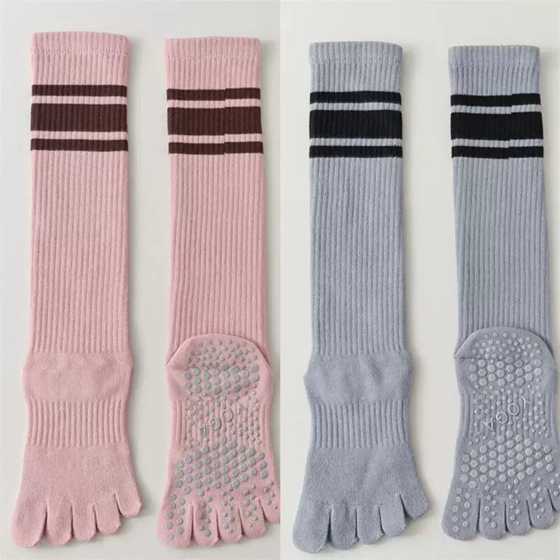 Crystorax | Five-Toe Yoga Socks for Women with Long Calf Length