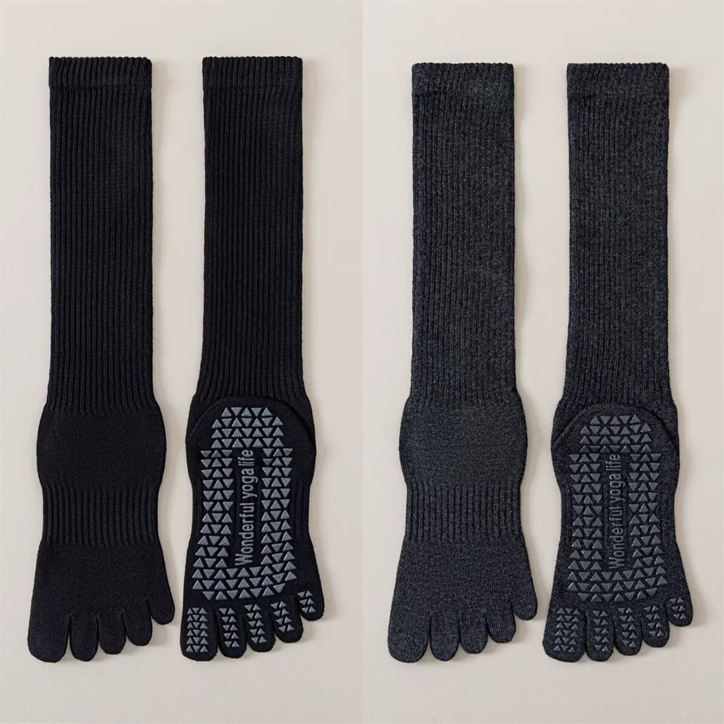 Crystorax | Women’s Five-Finger Yoga Socks with Mid-Calf Length