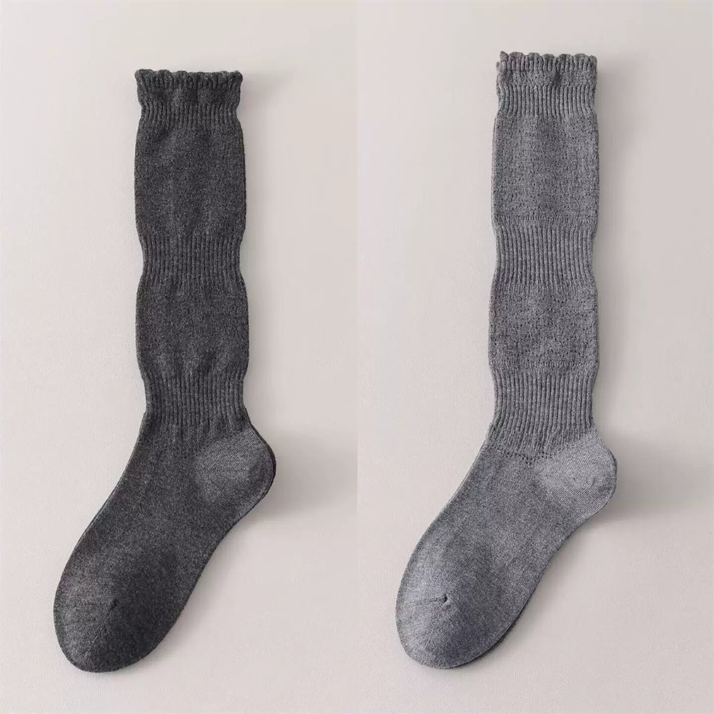 Crystorax | Women’s Merino Wool Calf Socks with Lace Knit Detail